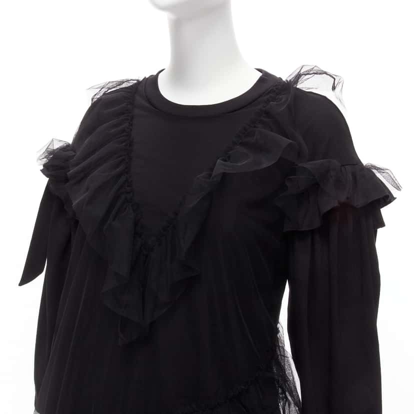 Simone Rocha Tulle Overlay Dress Black Cotton Never worn - Back View