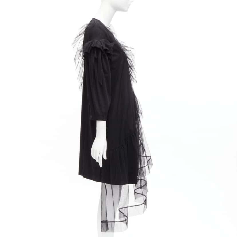 Simone Rocha Tulle Overlay Dress Black Cotton Never worn - Model View