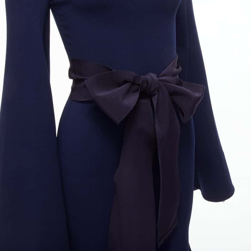 Solace London Asymmetric Crepe Dress Navy Polyester Never worn - Back View