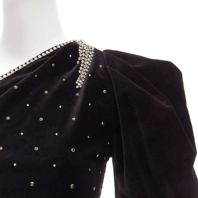 Isabel Marant Crystal Velvet Top Black Cotton Never worn - Back View