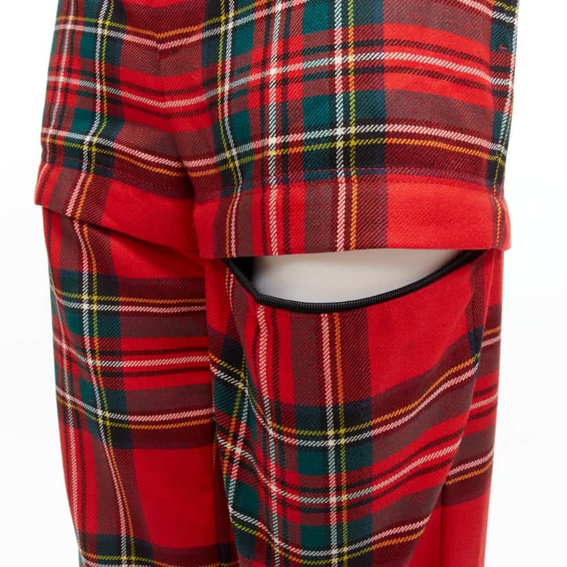 Balenciaga Punk Zipper Pants Red Wool Never worn - Back View