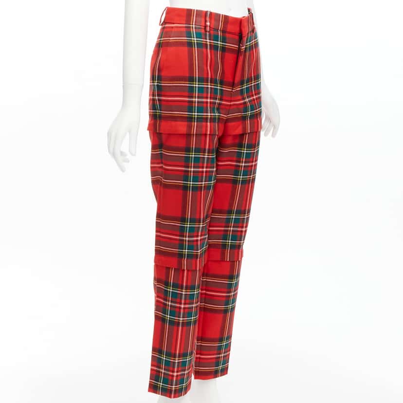 Balenciaga Punk Zipper Pants Red Wool Never worn - Inside View
