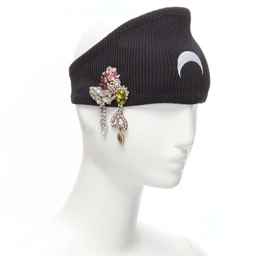 Marine Serre Moon Logo Headband Black Never worn, with tag - Front View