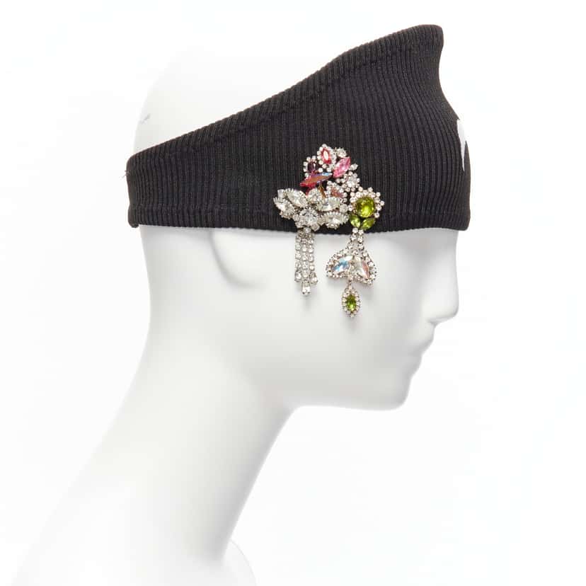 Marine Serre Moon Logo Headband Black Never worn, with tag - Model View
