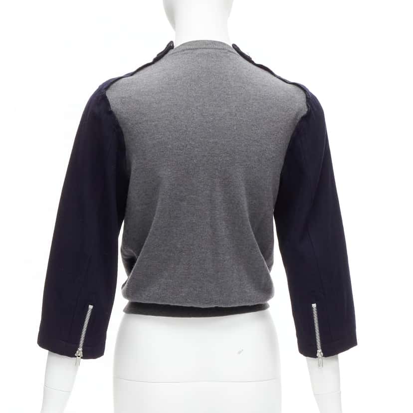 Comme Des Garcons Hybrid Biker Cardigan Navy Wool Never worn - Box View