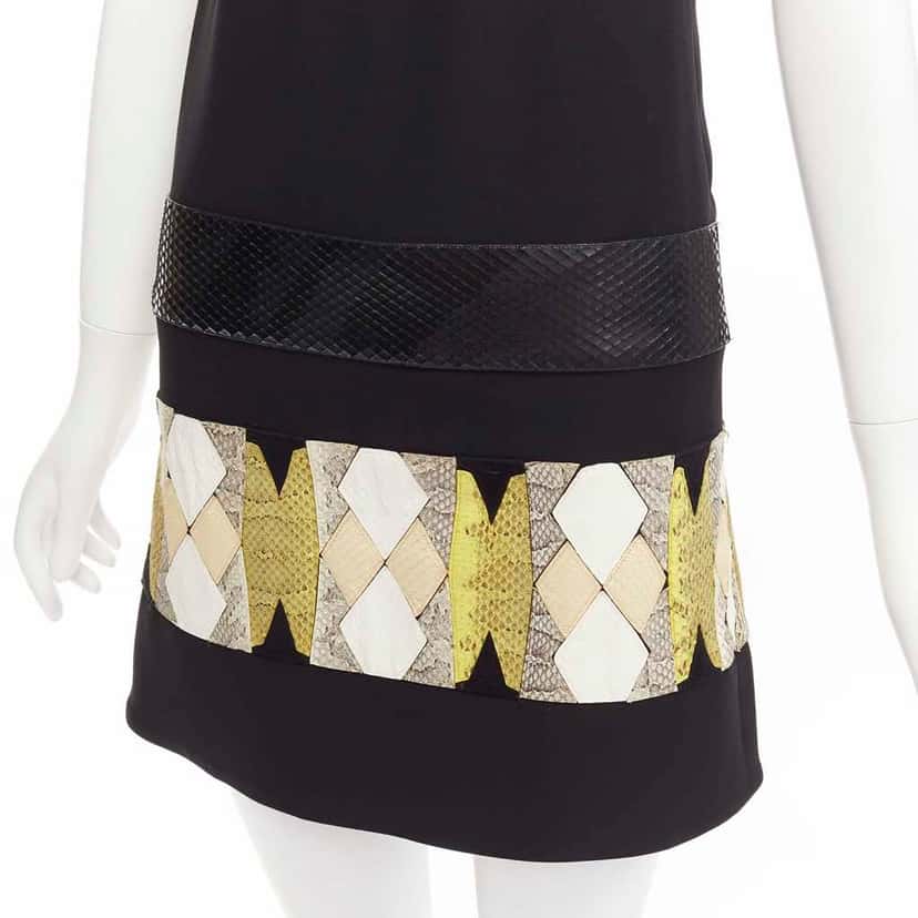 Versace Leather Patch Dress Black Very good condition - Back View