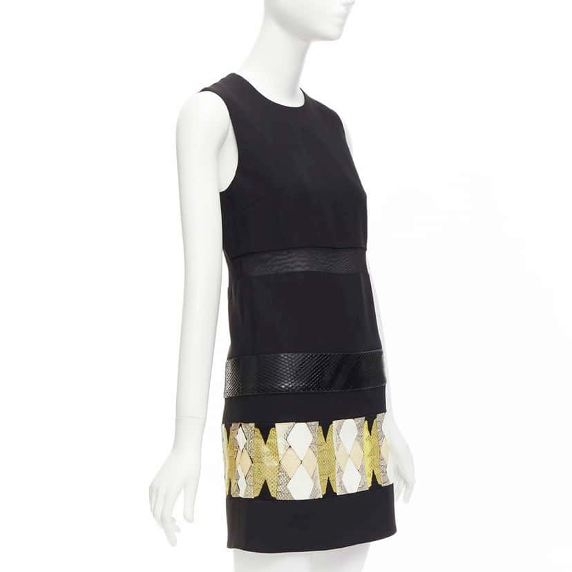Versace Leather Patch Dress Black Very good condition - Inside View