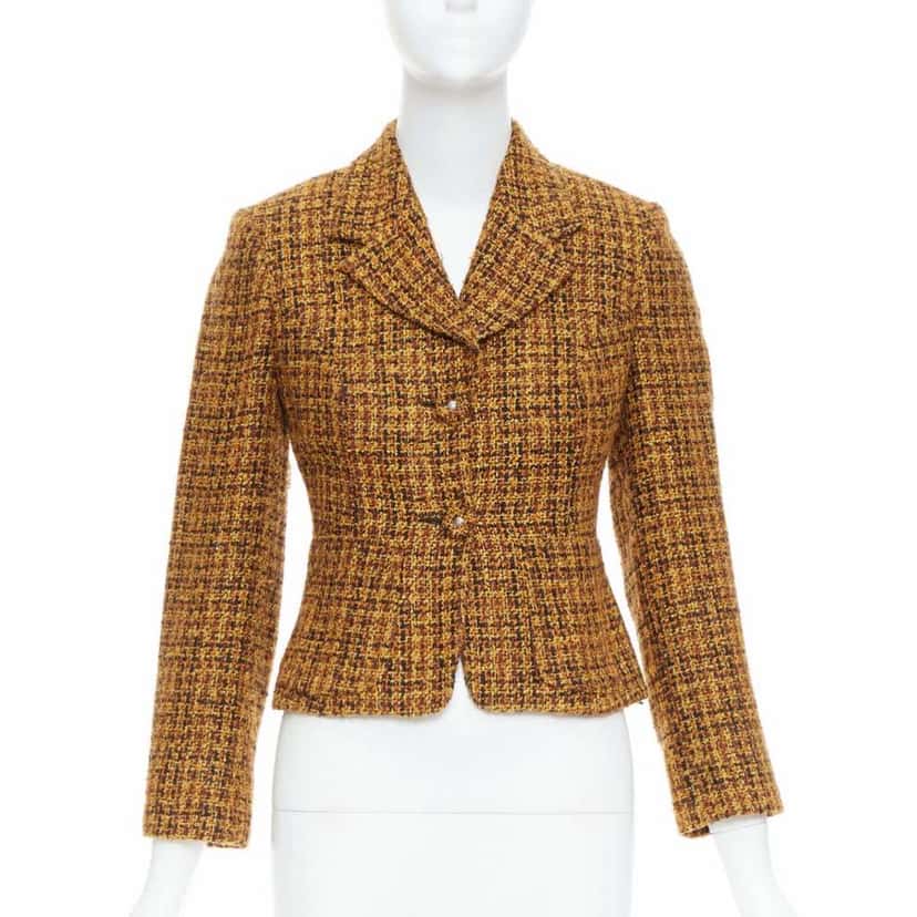 Versace Boucle Hook Jacket Yellow Good condition - Front View