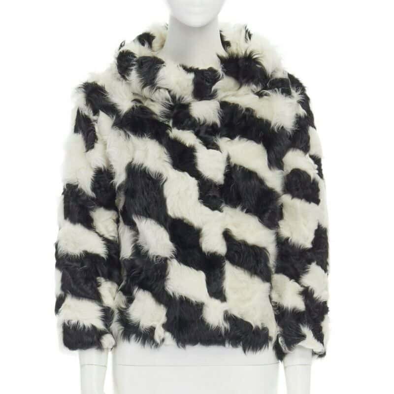 Dries Van Noten Goat Fur Boxy Sweater Black Fur Very good condition - Front View