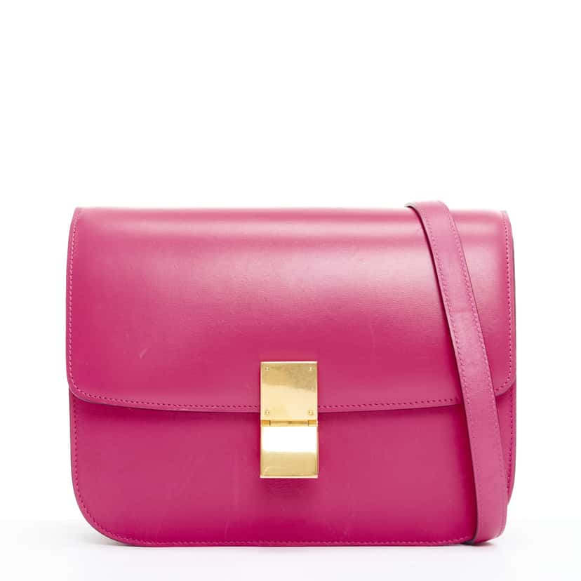 Celine Box Medium Pink Leather Good condition - Front View