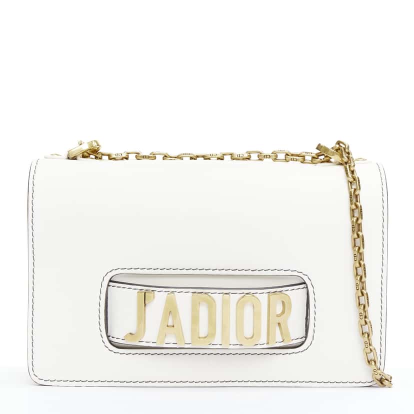 Dior J'Adior Medium White Leather Good condition - Front View