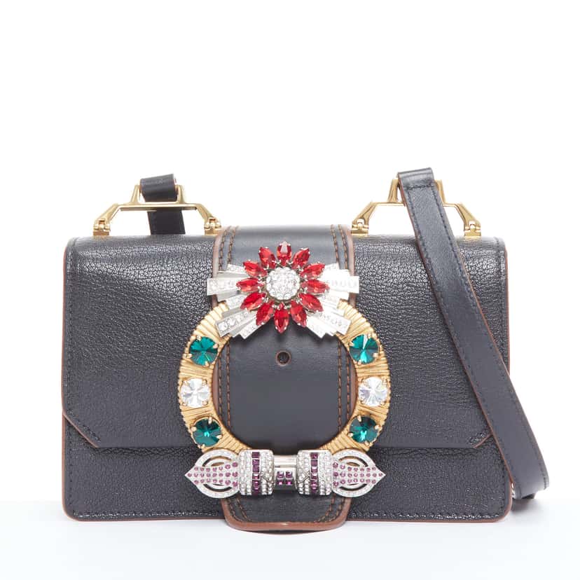 Miu Miu Miu Lady Black Leather Good condition - Front View