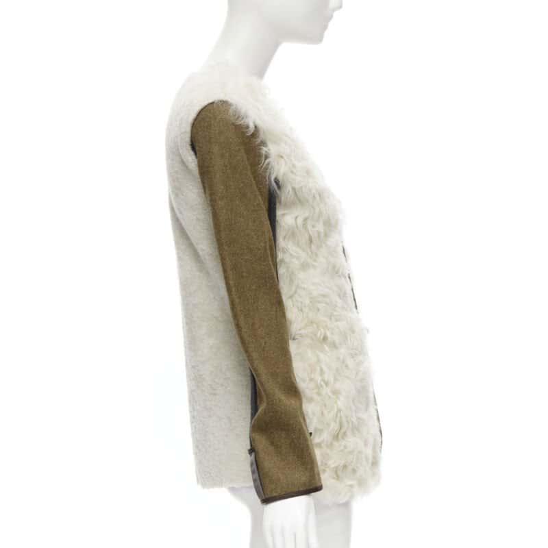 Marni Cream Shearling Winter Coat Beige Fur Never worn - Box View