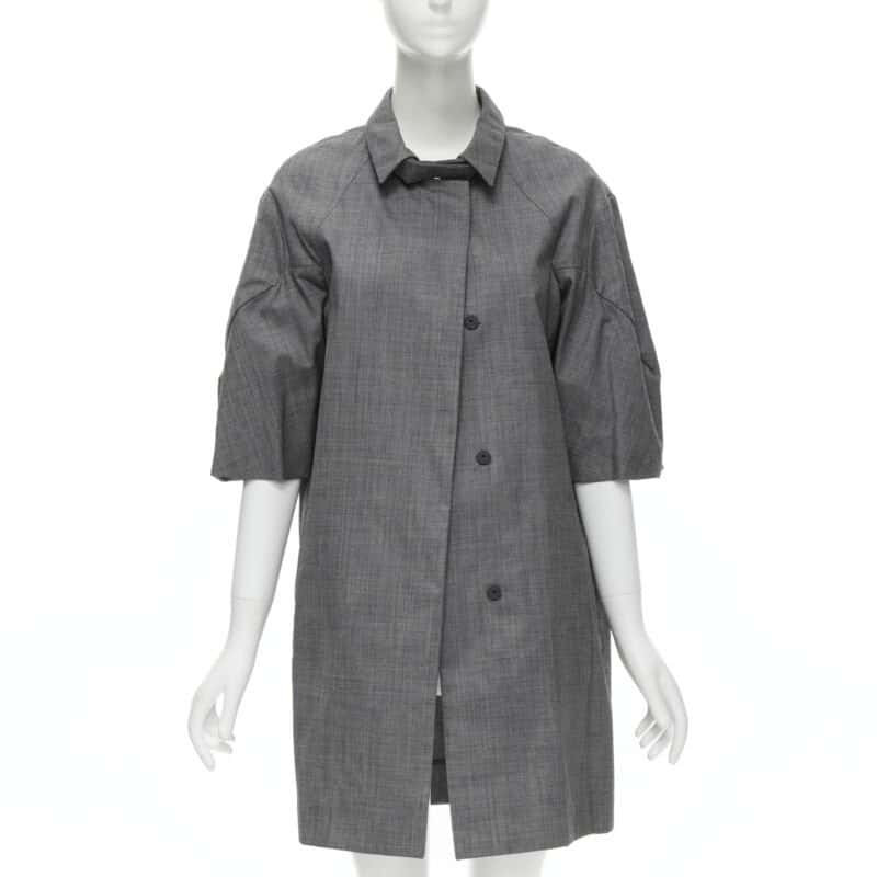 Marni Grey Wool Cocoon Coat Grey Wool Never worn - Front View