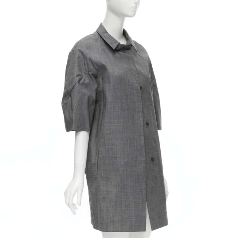 Marni Grey Wool Cocoon Coat Grey Wool Never worn - Model View