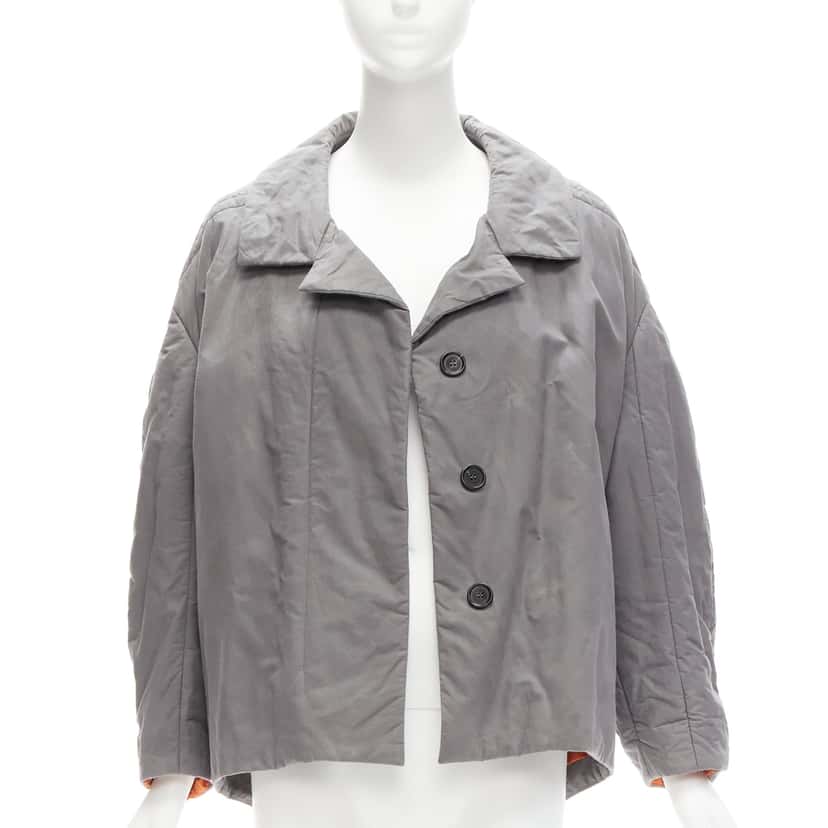 Marni Grey Padded Cocoon Jacket Grey Cotton Very good condition - Front View