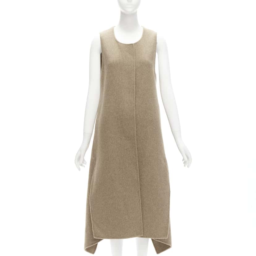 Marni Taupe High-Low Vest Coat Brown Wool Never worn - Inside View