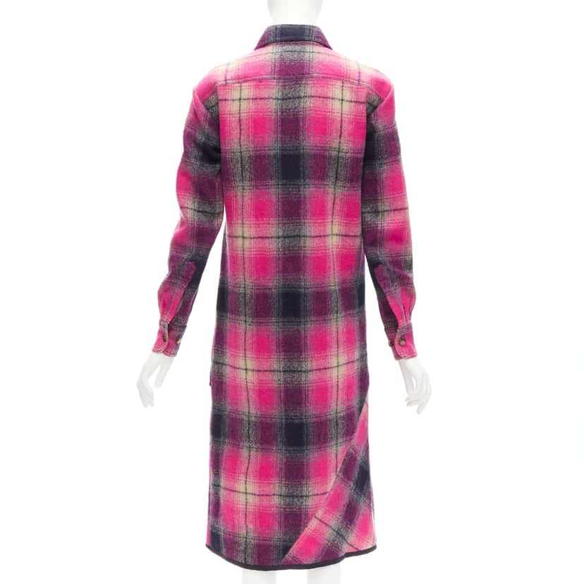 Dries Van Noten Plaid Bias Dress Pink Wool Never worn - Box View