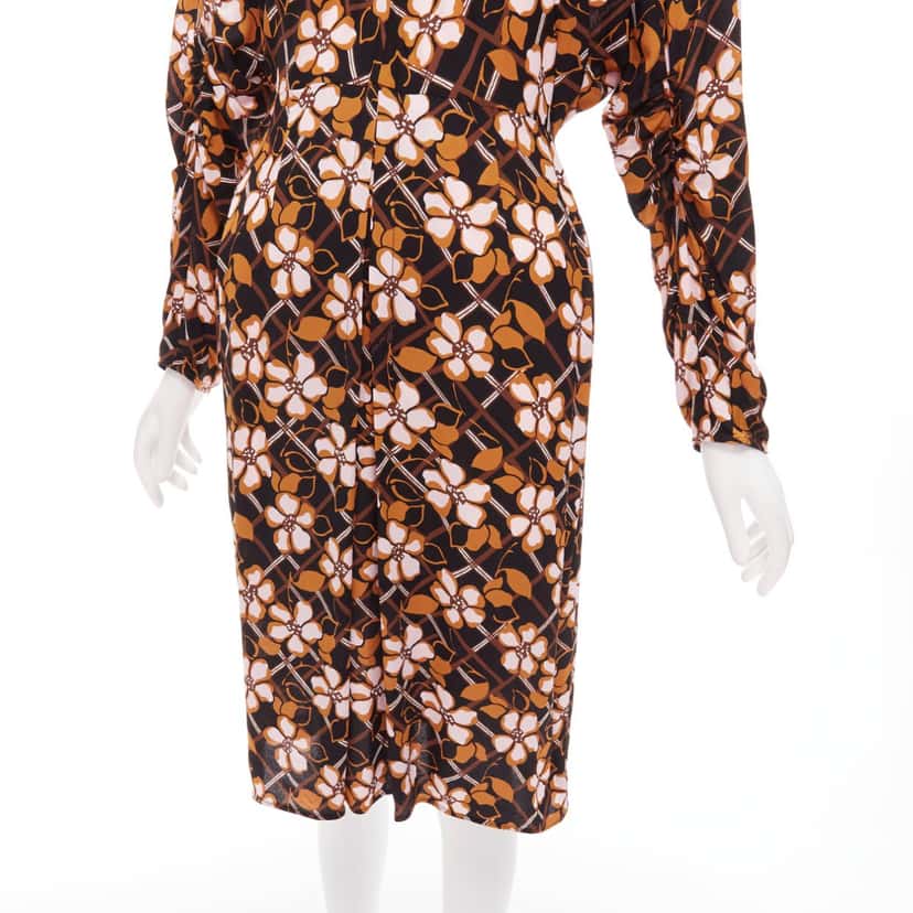 Marni Flower V-Neck Dress Pink Viscose Very good condition - Back View