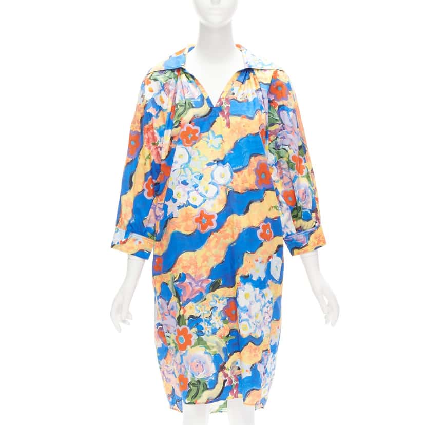 Marni Floral Batwing Dress MultiColor Cotton Never worn - Front View