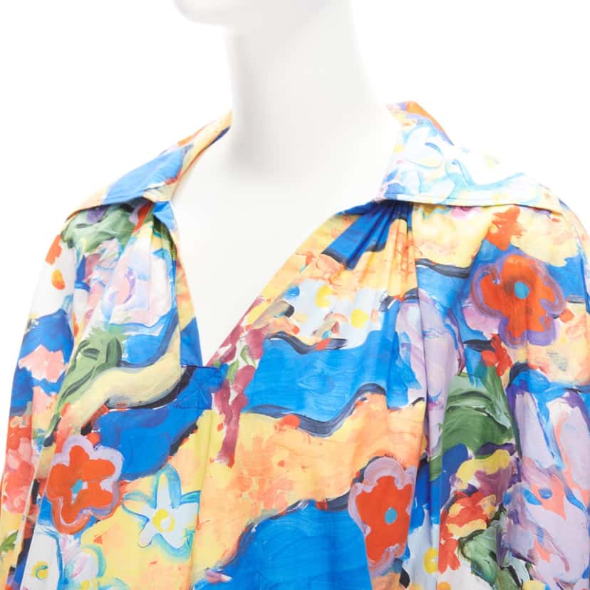 Marni Floral Batwing Dress MultiColor Cotton Never worn - Back View