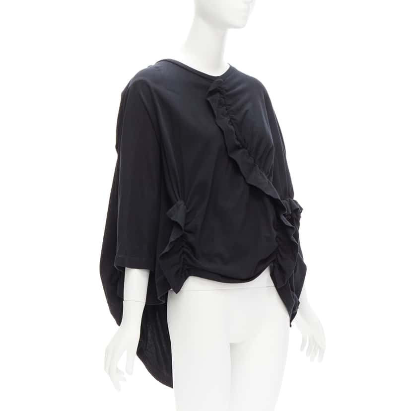 Marni Ruffle Sleeve Top Black Cotton Never worn - Inside View