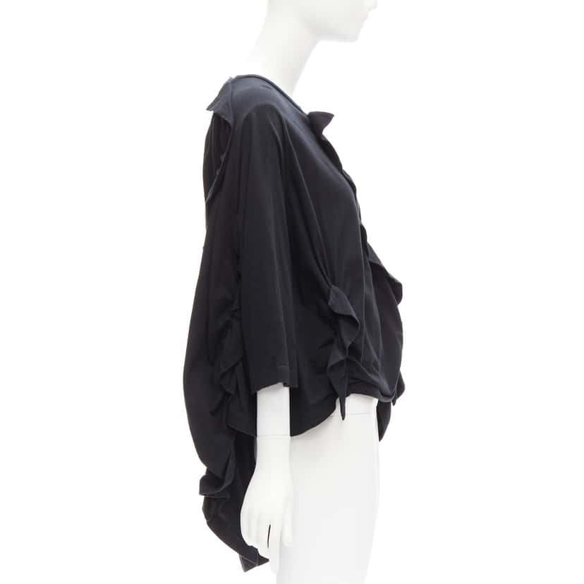 Marni Ruffle Sleeve Top Black Cotton Never worn - Model View