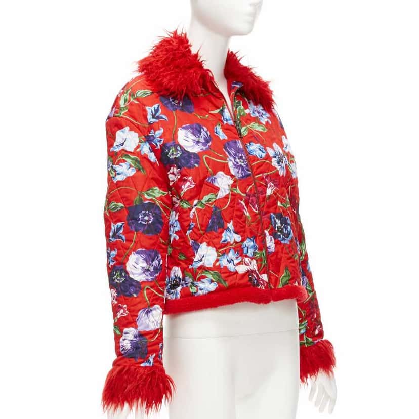 Kenzo Reversible Purple Crop Jacket Red Polyester Never worn - Model View
