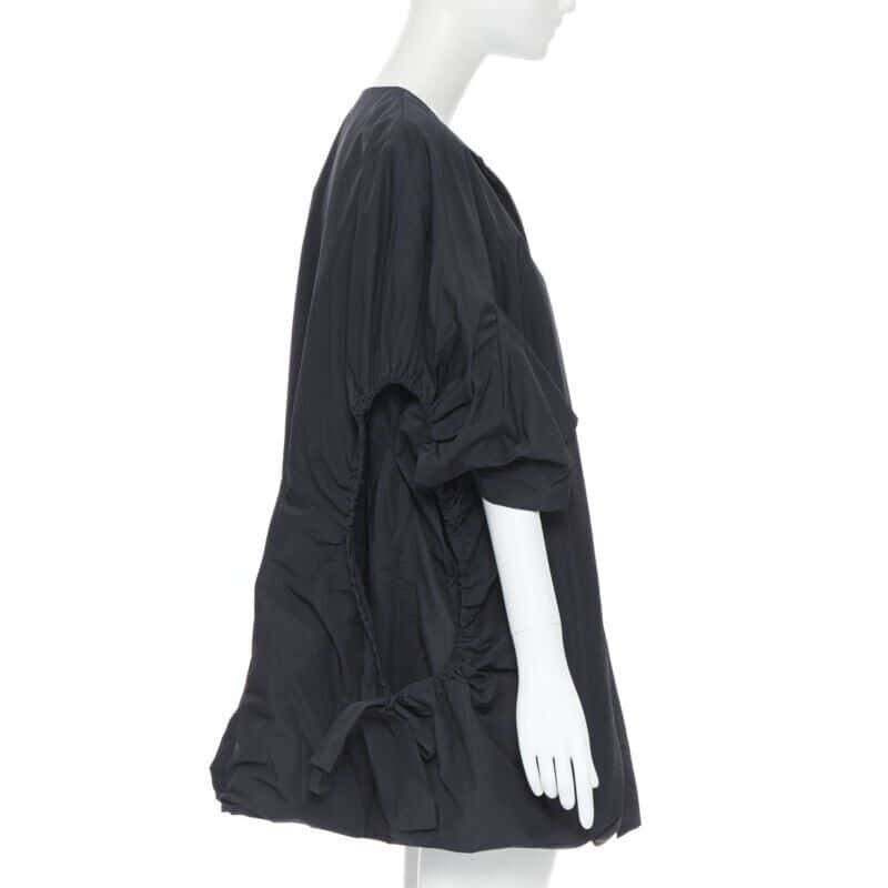 Yves Saint Laurent Black Nylon Cocoon Coat Black Polyester Very good condition - Box View