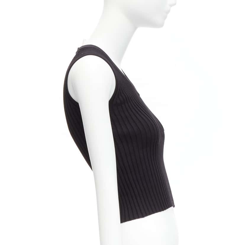 Chanel CC Logo Cropped Vest Black Never worn - Model View