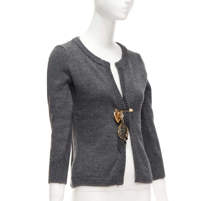 Dolce & Gabbana Baroque Charm Cardigan Grey Polyester Very good condition - Inside View