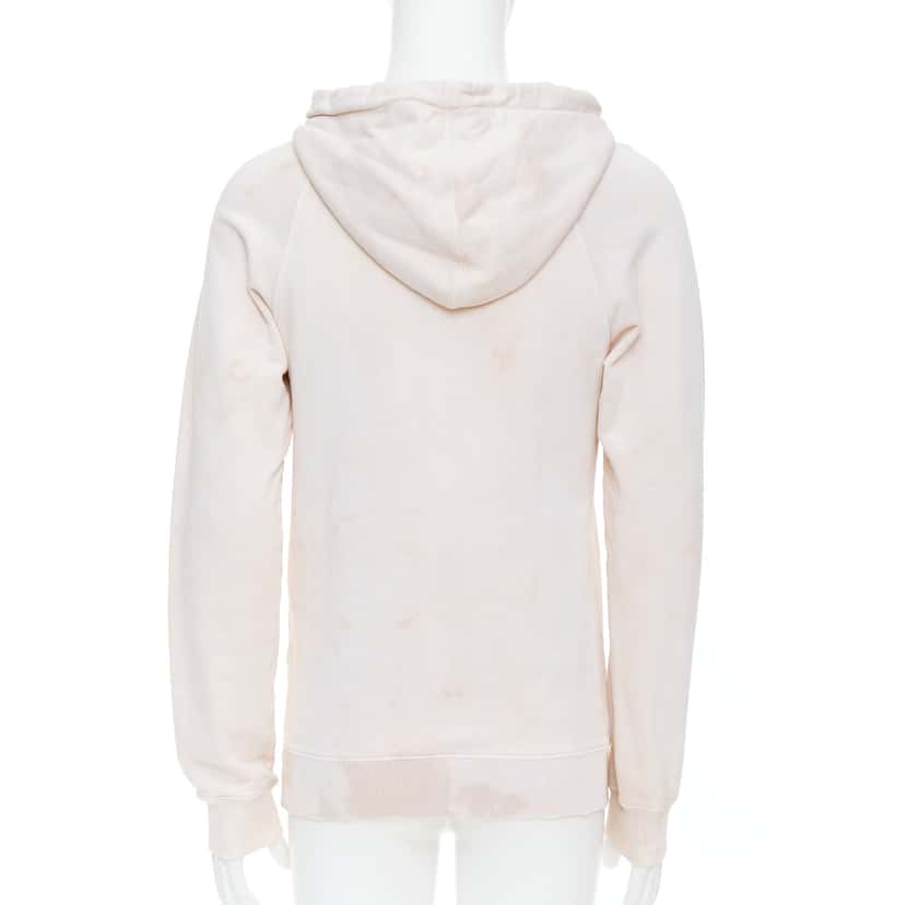 Saint Laurent Distressed Logo Hoodie Beige Cotton Never worn - Box View
