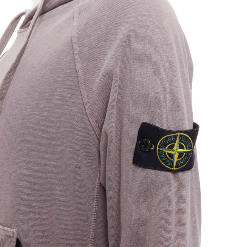 Stone Island Washed Cotton Hoodie Purple Cotton Never worn - Back View