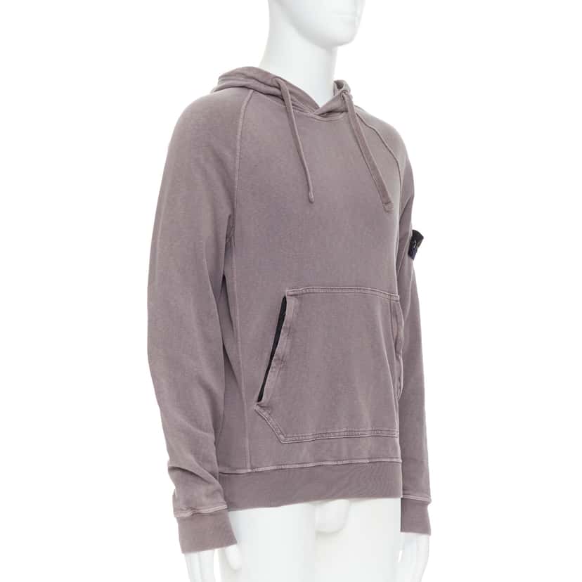 Stone Island Washed Cotton Hoodie Purple Cotton Never worn - Inside View