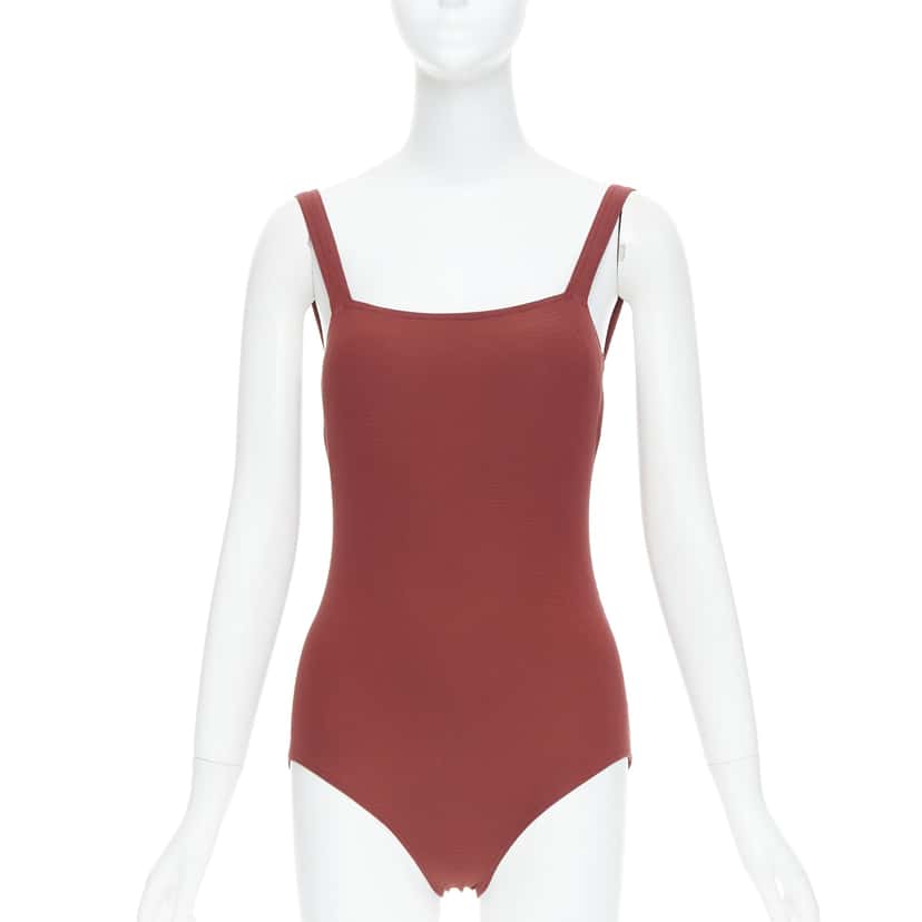 Hermès Orange Twill Bodysuit Burgundy Polyamide Very good condition - Front View