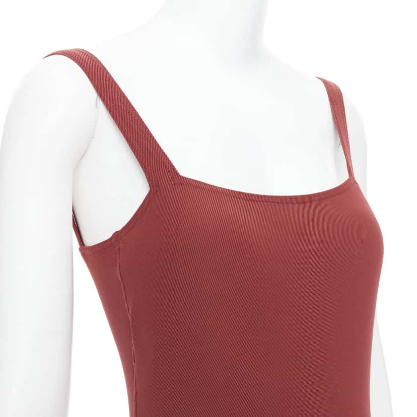 Hermès Orange Twill Bodysuit Burgundy Polyamide Very good condition - Back View