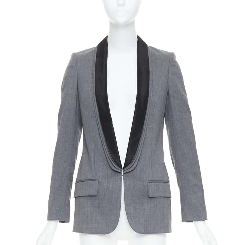 Stella Mccartney Linen Light Blazer Grey Wool Very good condition - Front View