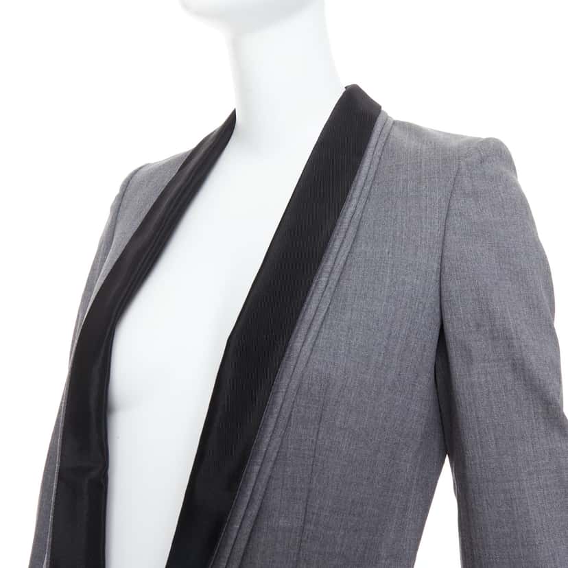 Stella Mccartney Linen Light Blazer Grey Wool Very good condition - Back View