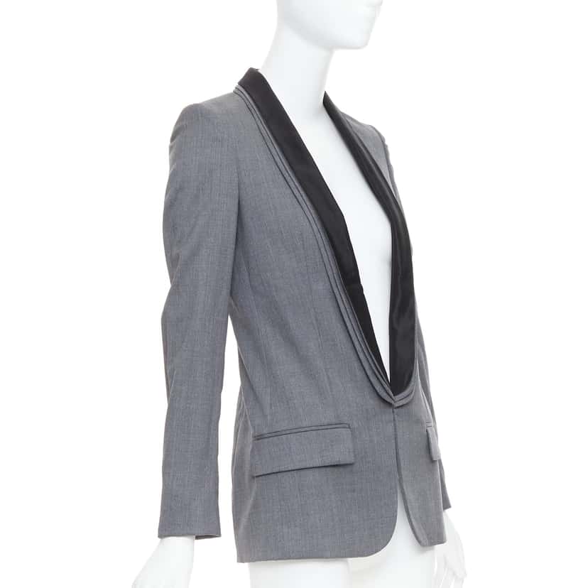 Stella Mccartney Linen Light Blazer Grey Wool Very good condition - Model View