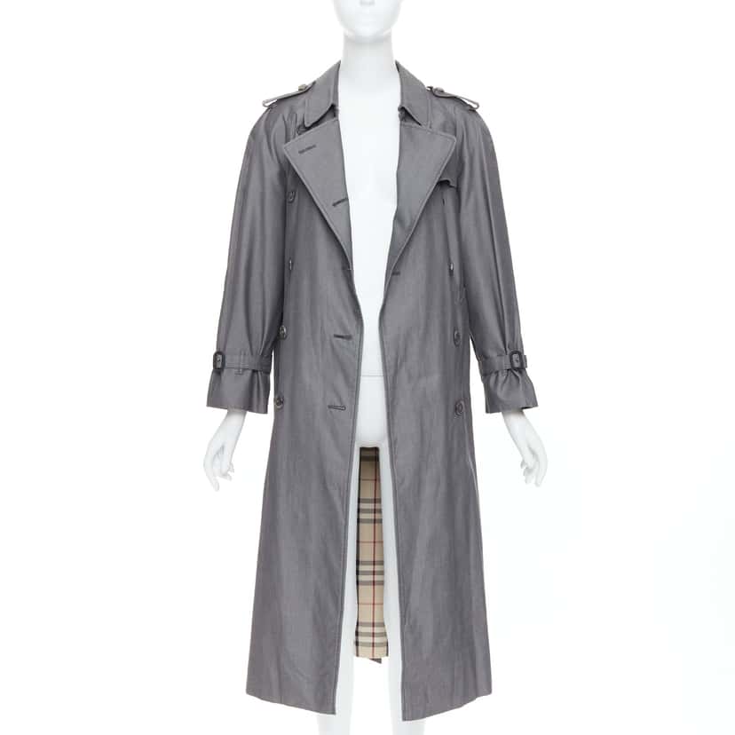 Burberry Grey Cotton Trench Coat Grey Cotton Very good condition - Inside View