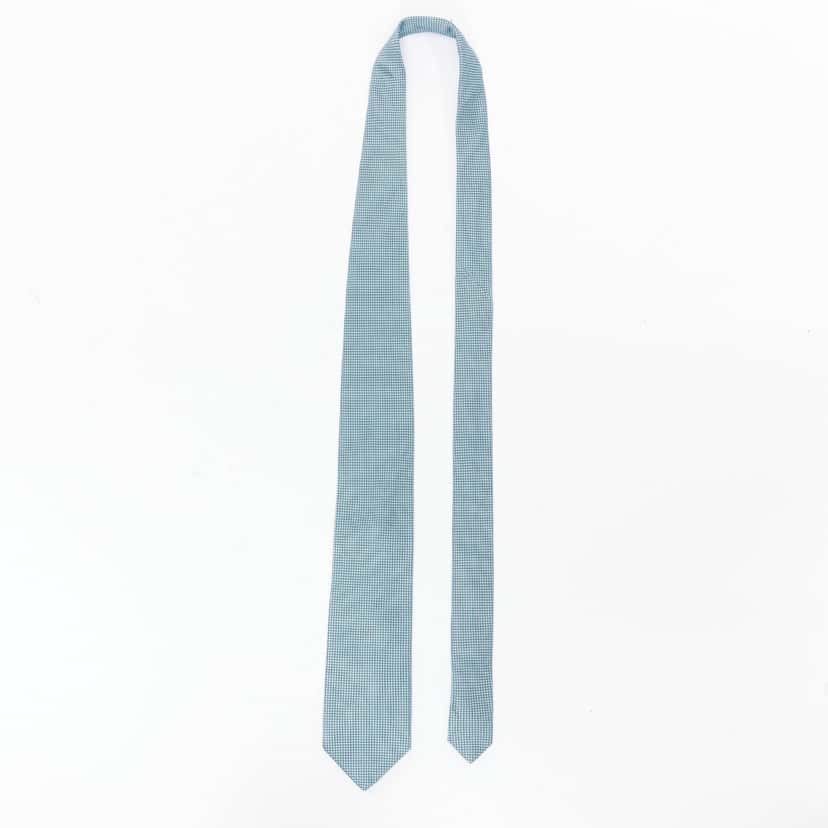 Patek Philippe Grid Jacquard Tie Blue Silk Very good condition - Back View