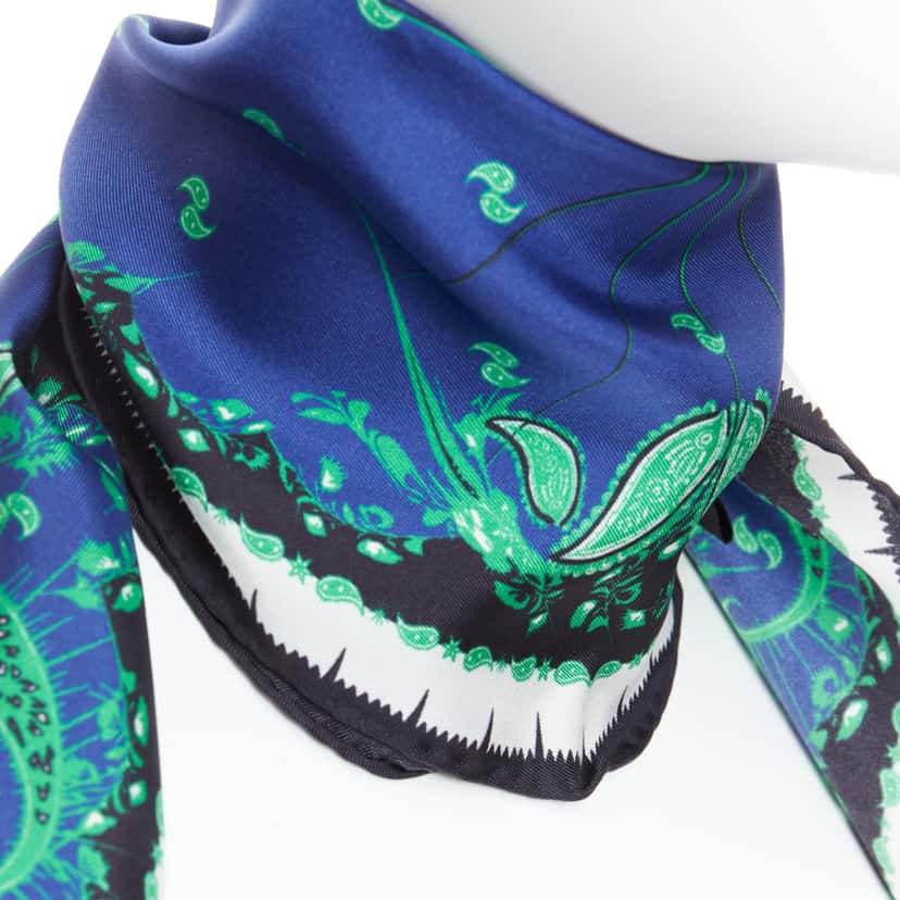 Haider Ackermann Paisley Triangle Scarf Blue Silk Very good condition - Back View