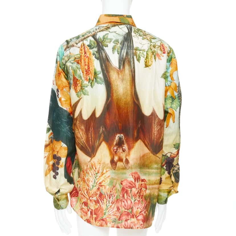 Sabyasachi Animal Print Shirt Yellow Silk Very good condition - Back View