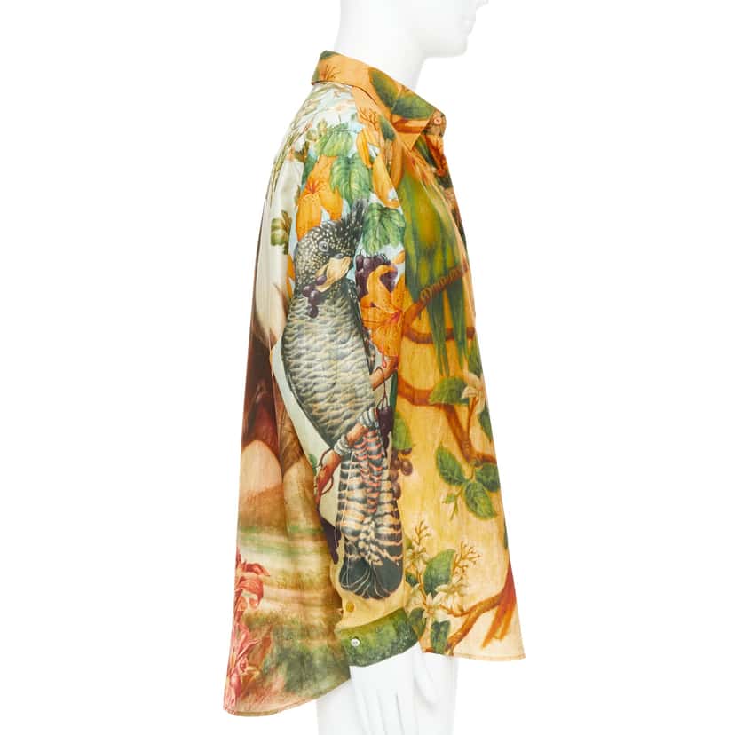 Sabyasachi Animal Print Shirt Yellow Silk Very good condition - Model View