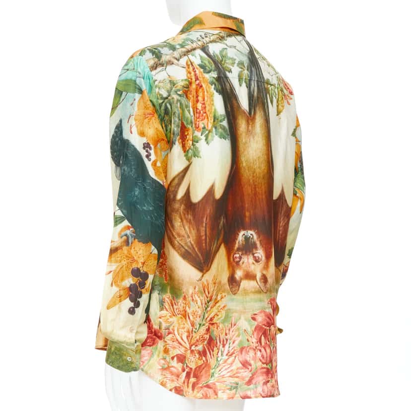 Sabyasachi Animal Print Shirt Yellow Silk Very good condition - Box View