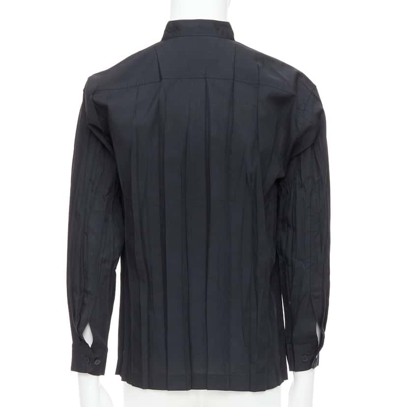 Issey Miyake Pleated Button Shirt Black Polyester Very good condition - Box View