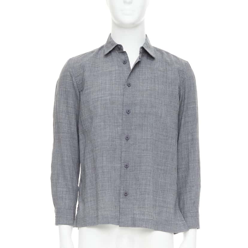 Issey Miyake Crinkled Shirt Top Grey Polyester Very good condition - Front View