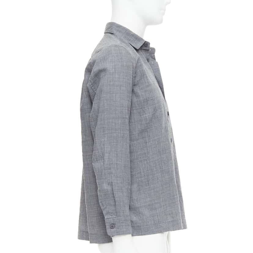 Issey Miyake Crinkled Shirt Top Grey Polyester Very good condition - Model View