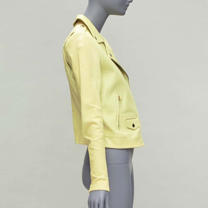 Theory Yellow Lambskin Biker Jacket Yellow Leather Good condition - Box View