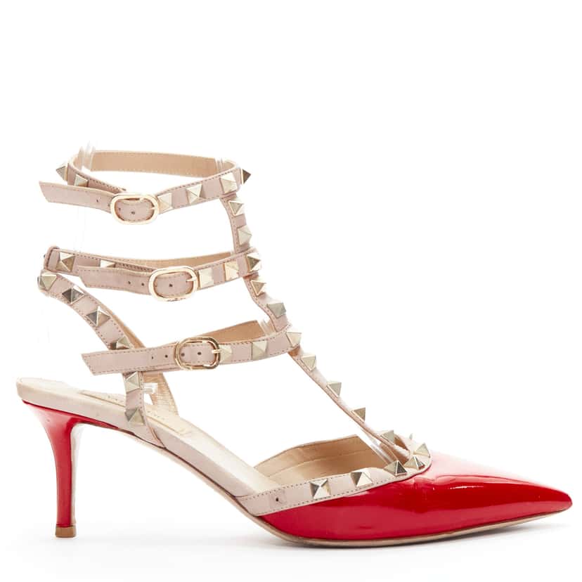 Valentino Garavani Rockstud Red Leather Fair condition - Front View